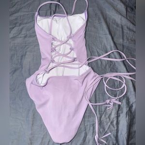 NEW never worn lavender lace up one piece
